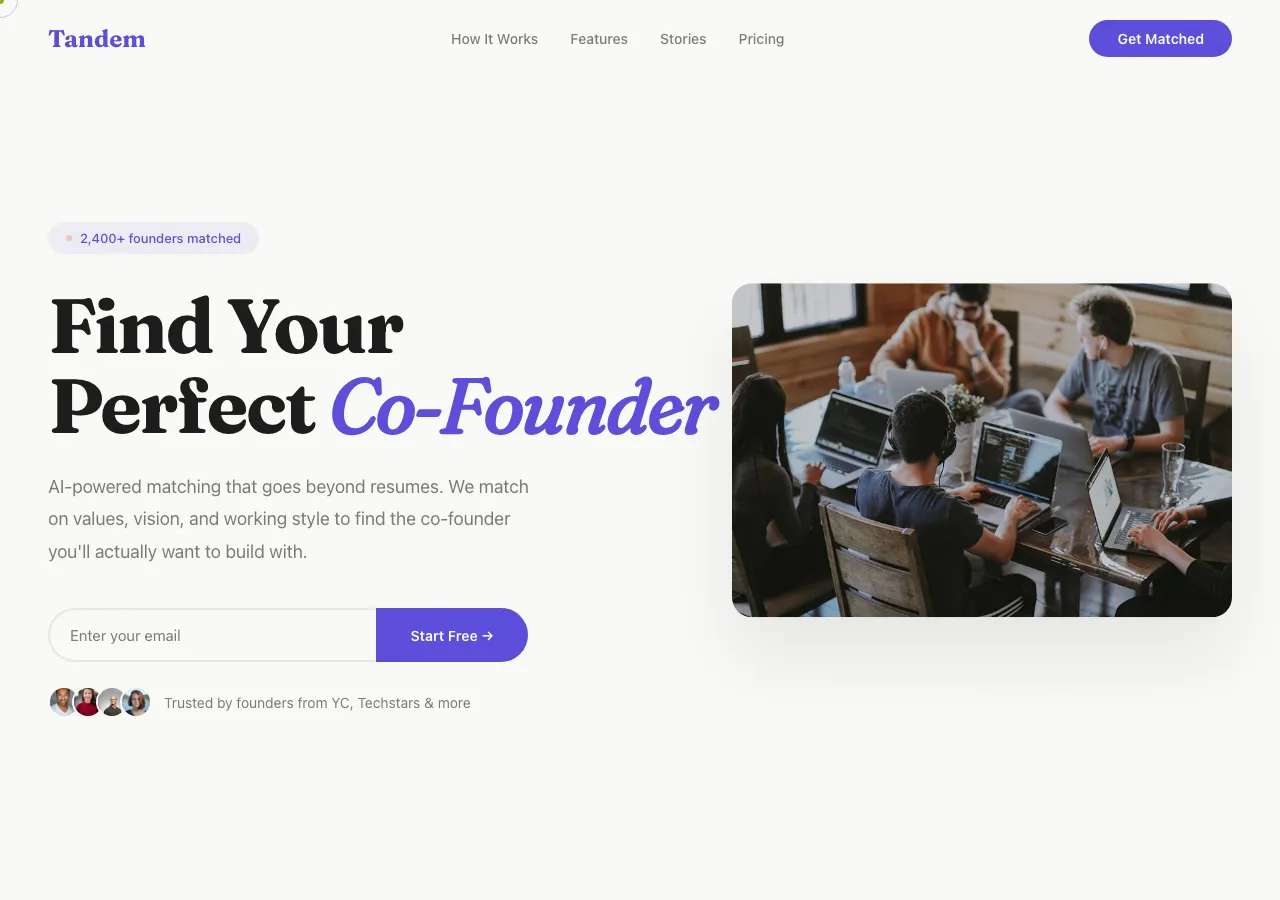 cofounder-matching preview
