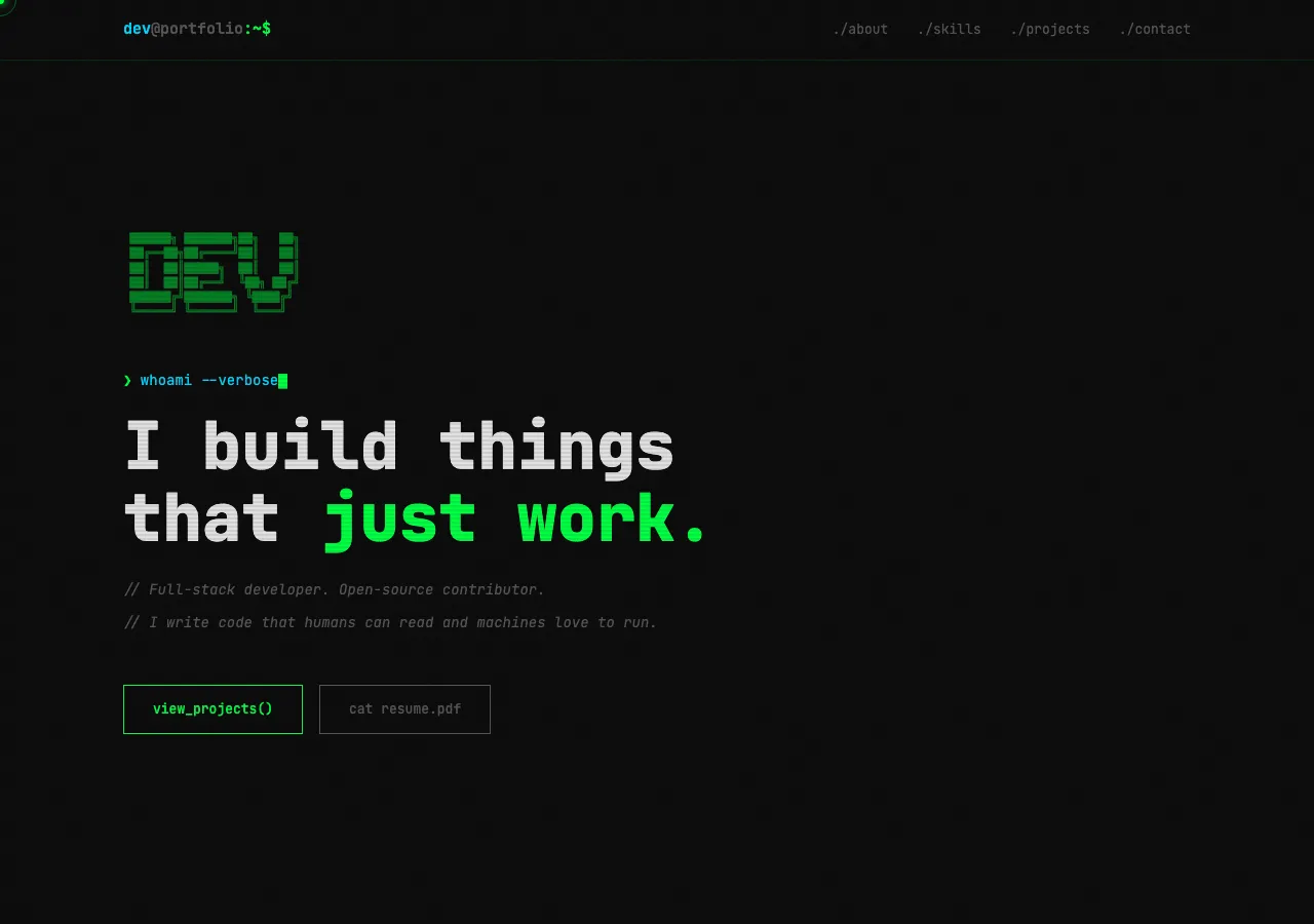 developer-terminal preview