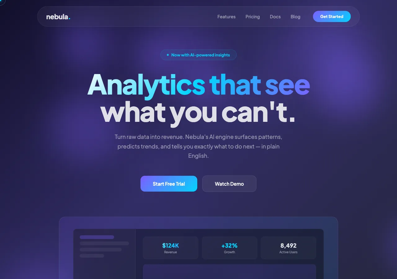 glassmorphism-saas preview