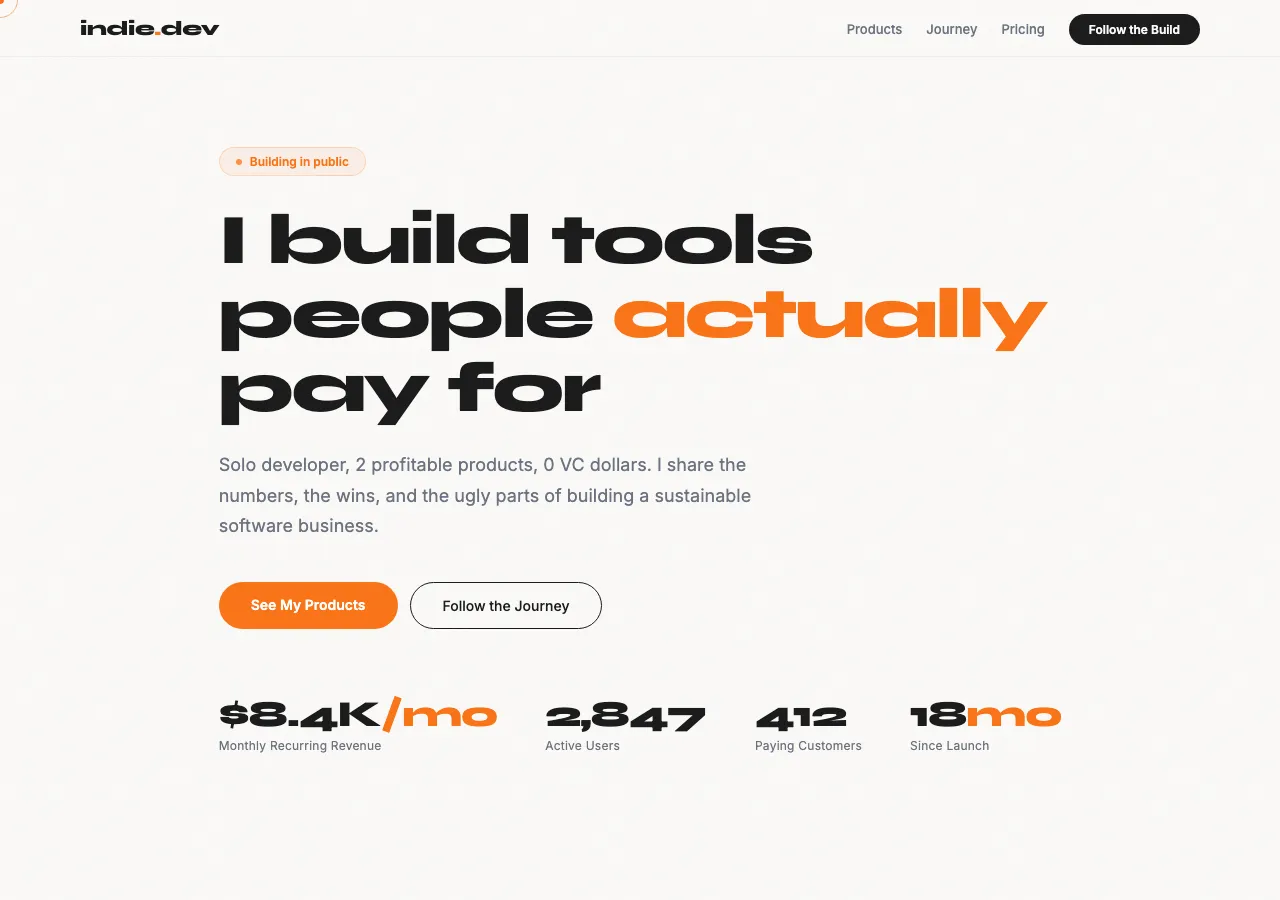 indie-hacker preview