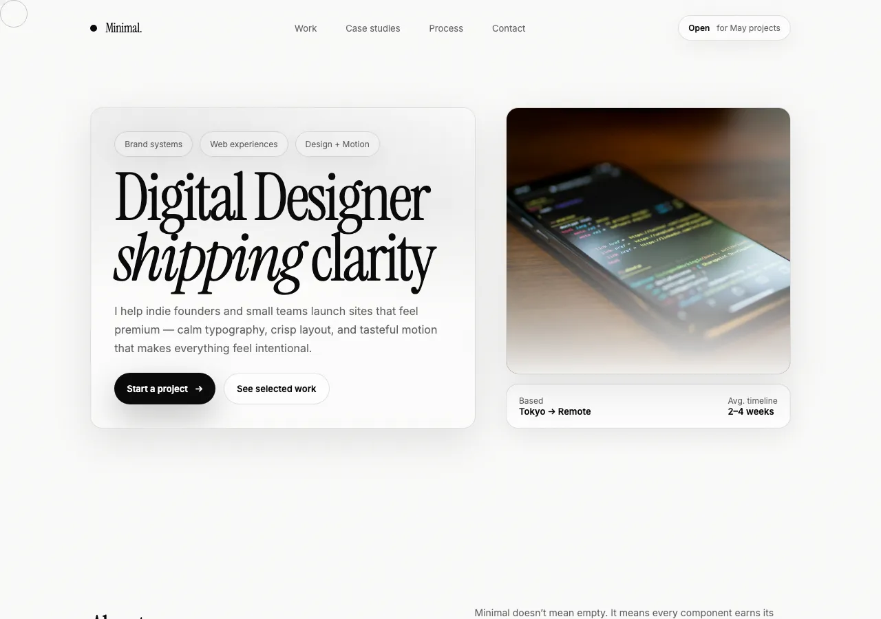 minimal-portfolio preview