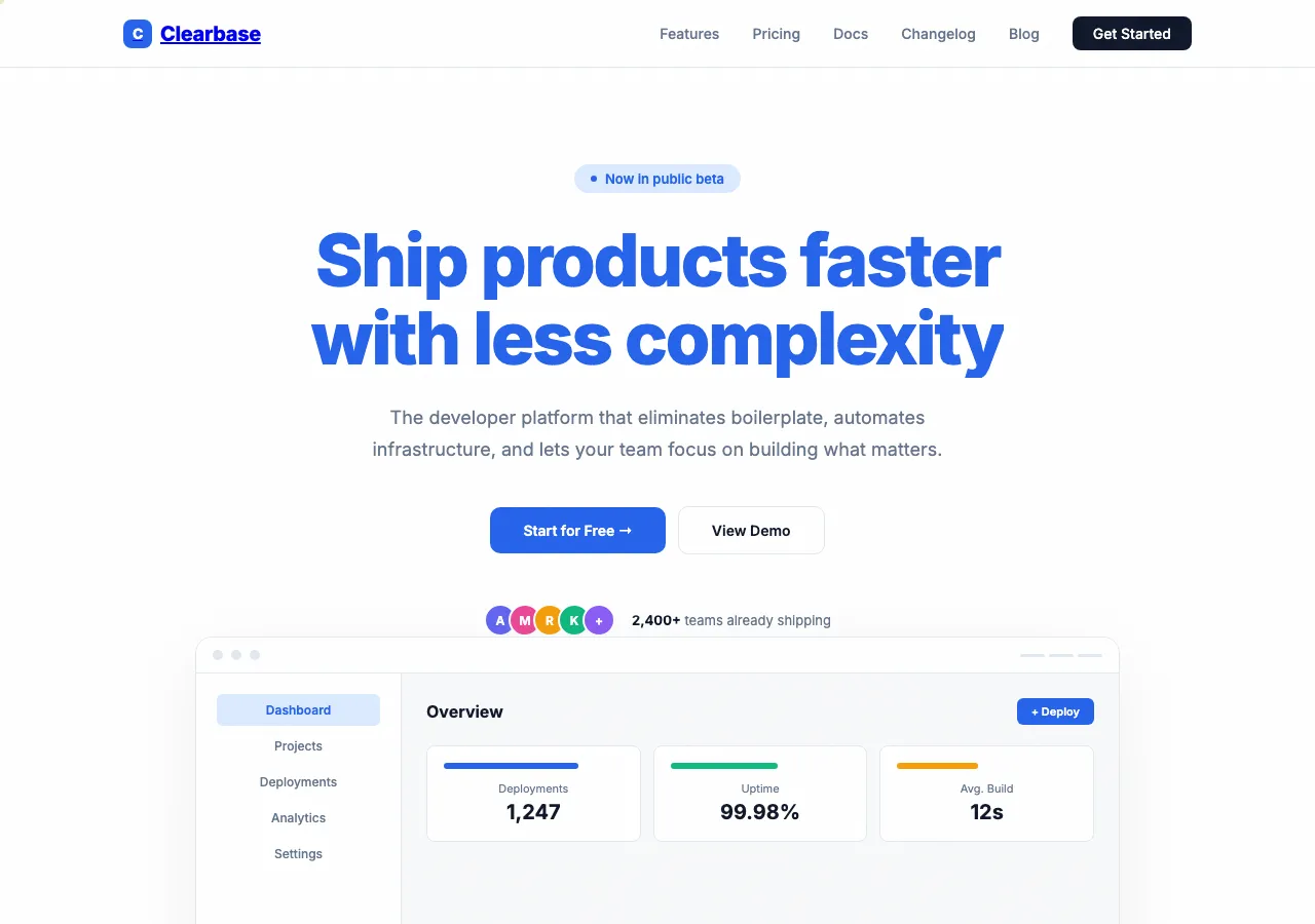 saas-minimal preview